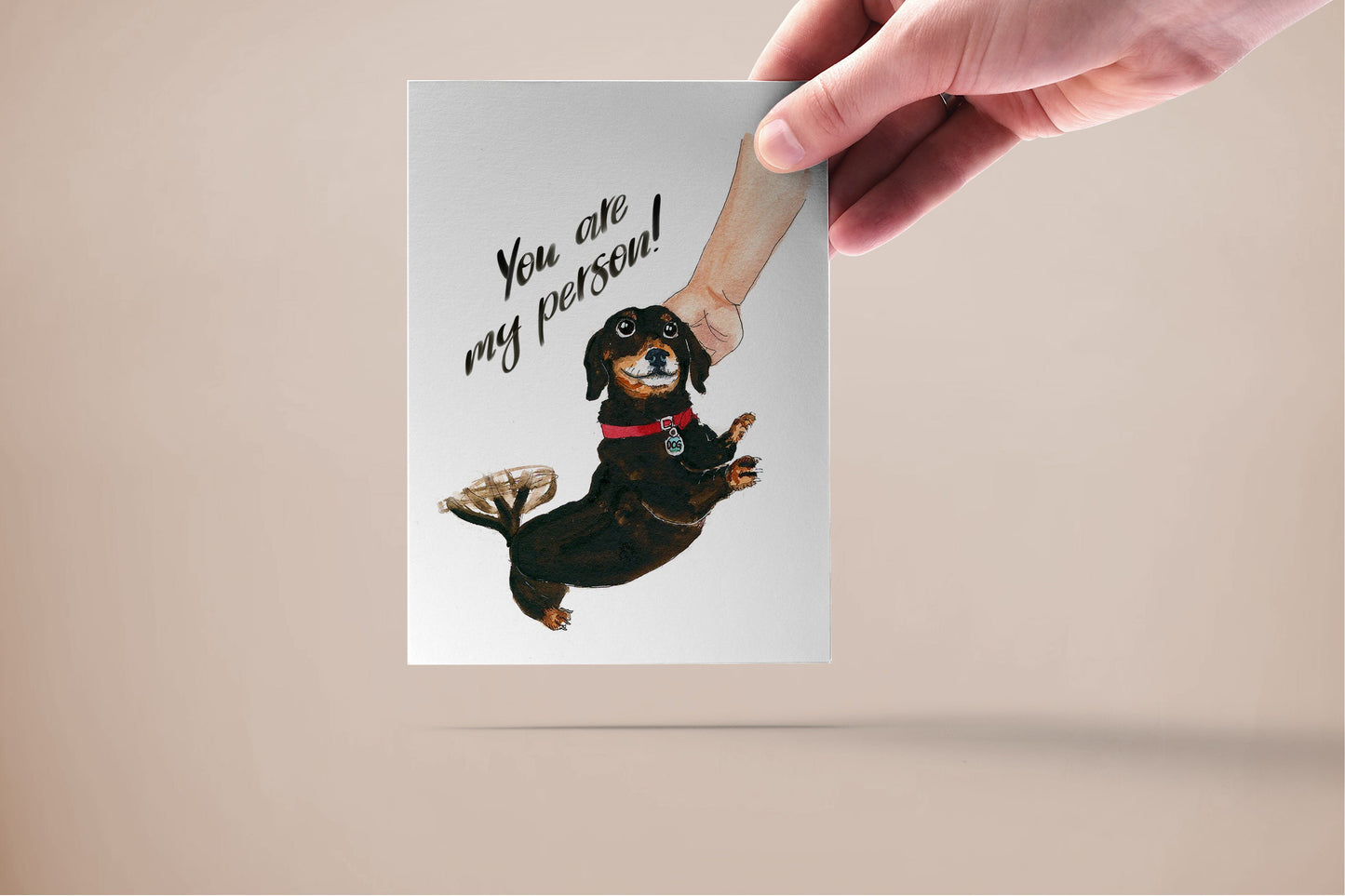 Dachshund Dog Card For Best Friend - You Are My Person - Dog Lover Gifts For Boyfriend