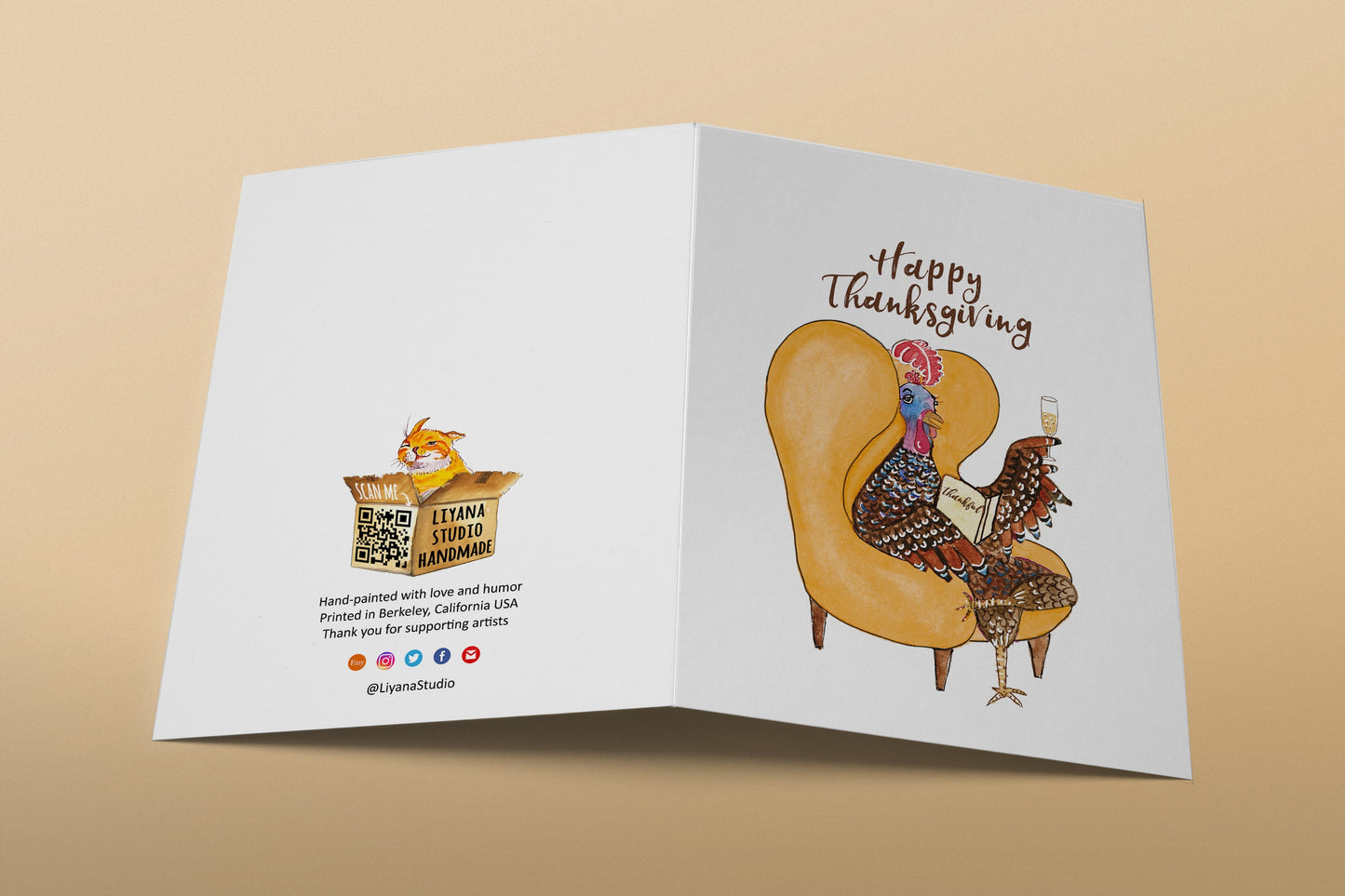 Happy Thanksgiving Turkey Cards Funny - Fall Seasons Greeting Card Set