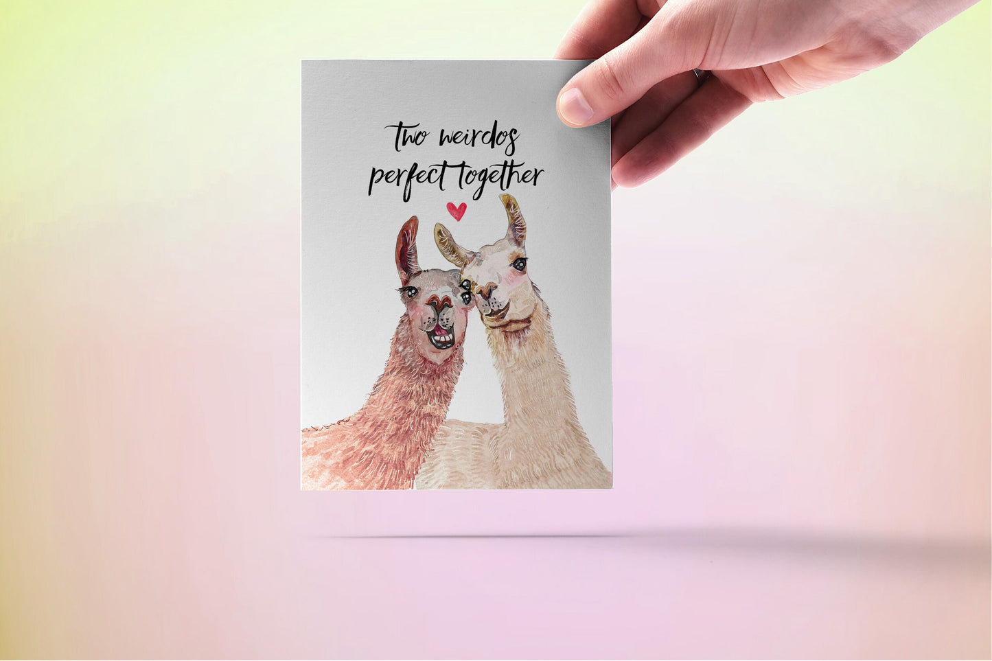 Llamas Funny Wedding Card For Friends - Two Weirdos Alpacas - Engagement Congratulations Cards For Bride And Groom - Funny Anniversary Card