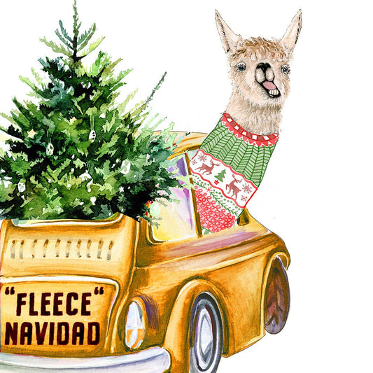 Llama Christmas Card Funny - Feliz Navidad - Alpaca Holiday Cards For Best Friends