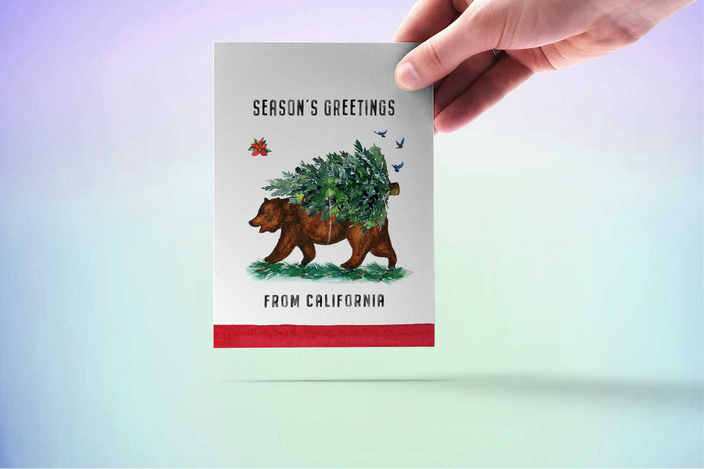 Season's Greetings From California Bear Christmas Card