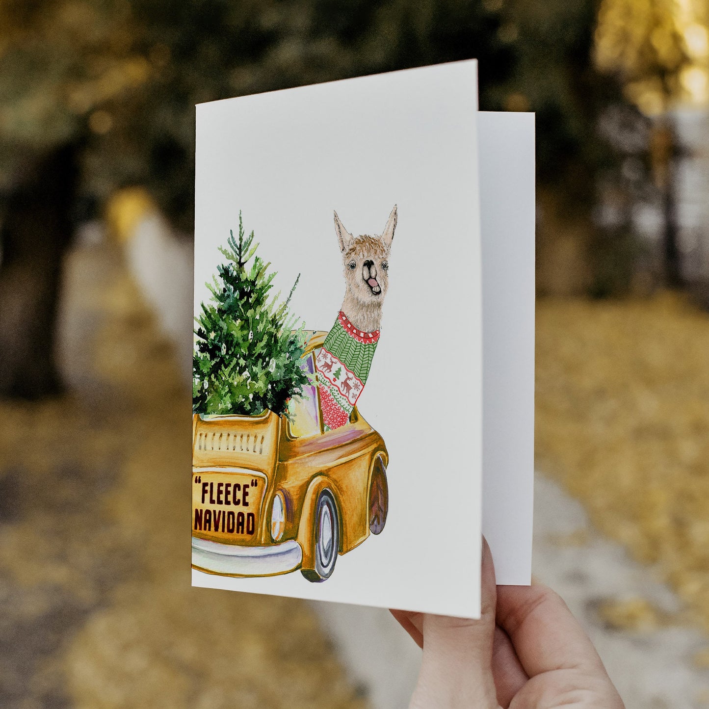 Llama Christmas Card Funny - Feliz Navidad - Alpaca Holiday Cards For Best Friends
