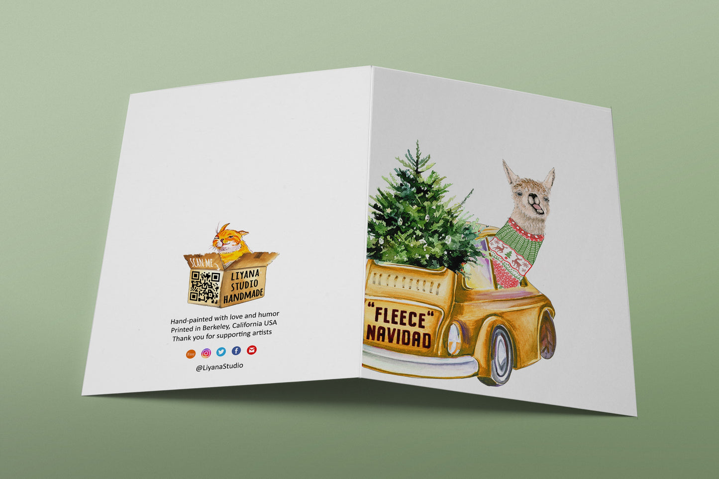 Llama Christmas Card Funny - Feliz Navidad - Alpaca Holiday Cards For Best Friends