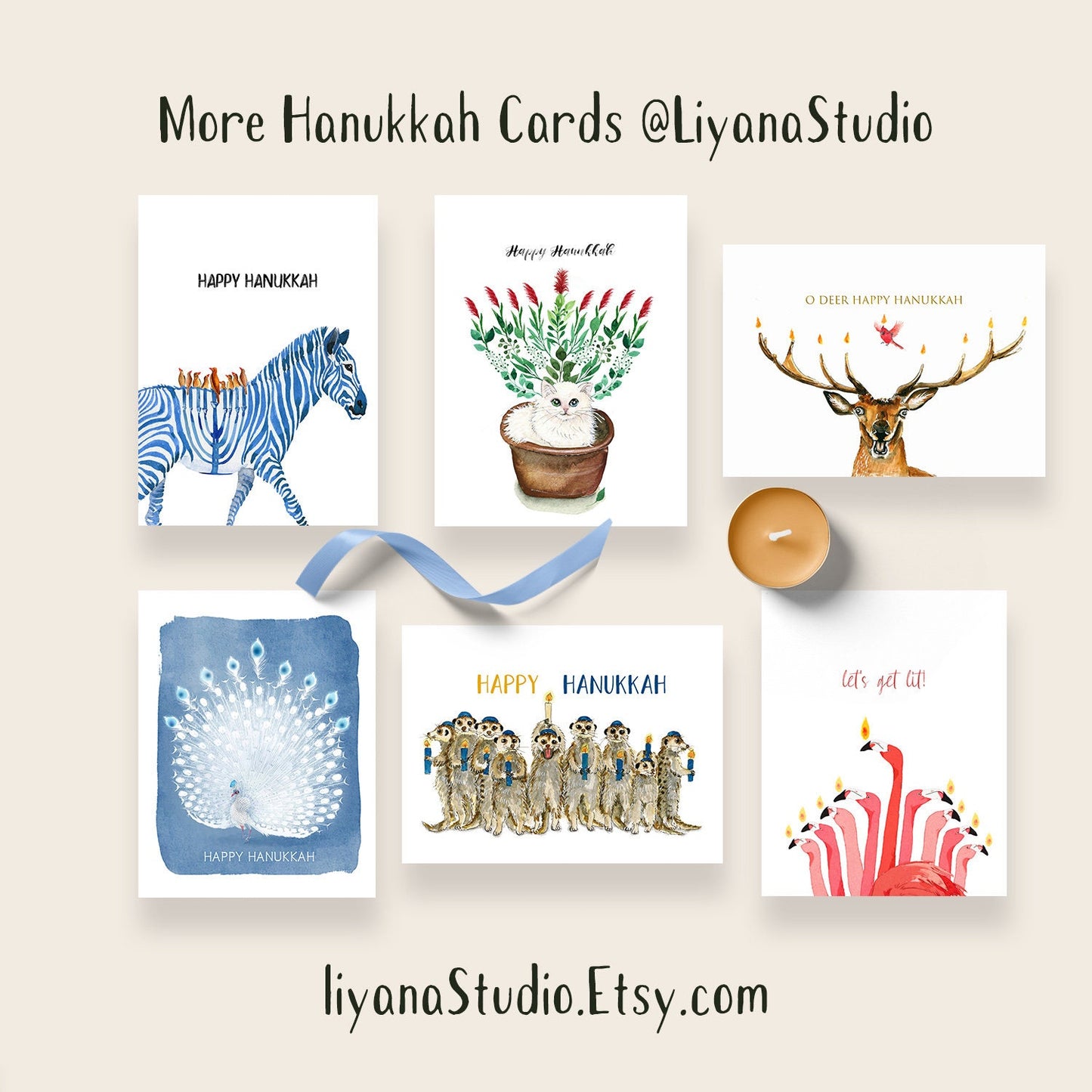 Funny Meerkats Hanukkah Card - Jewish Holiday Gift