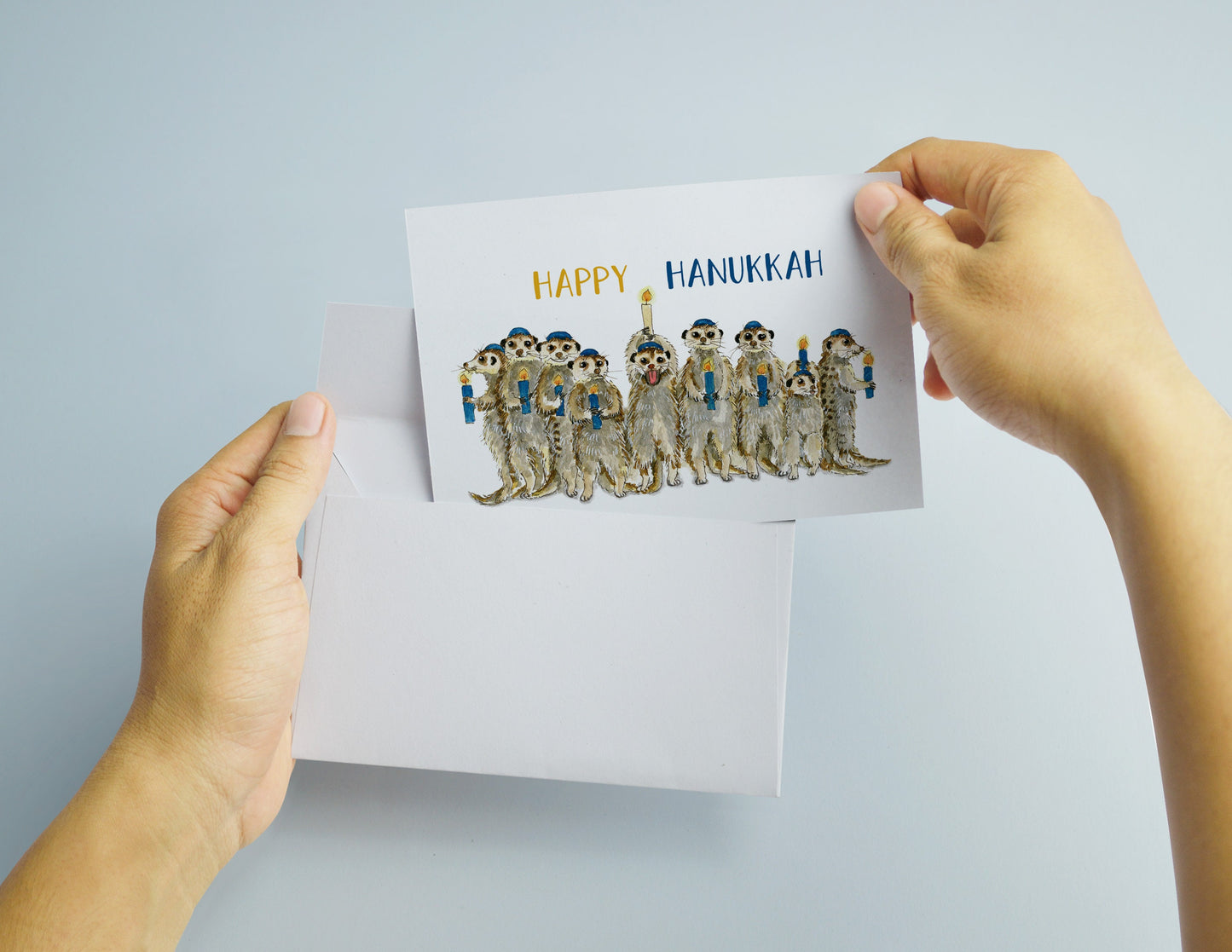 Funny Meerkats Hanukkah Card - Jewish Holiday Gift