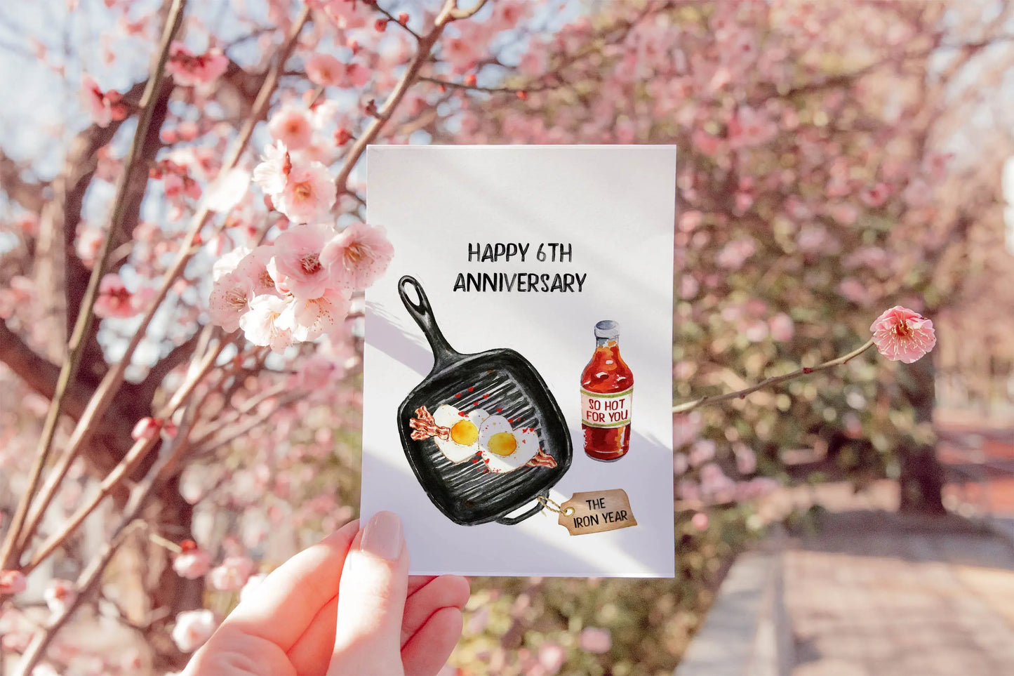 6th Iron Anniversary Card For Husband - Cast Iron Gifts - Funny Anniversary Cards For Him