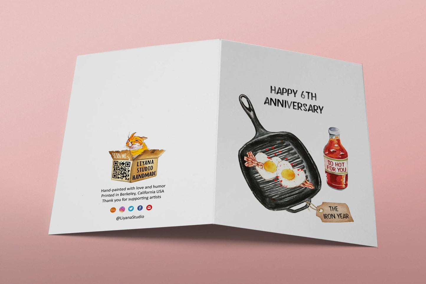 6th Iron Anniversary Card For Husband - Cast Iron Gifts - Funny Anniversary Cards For Him