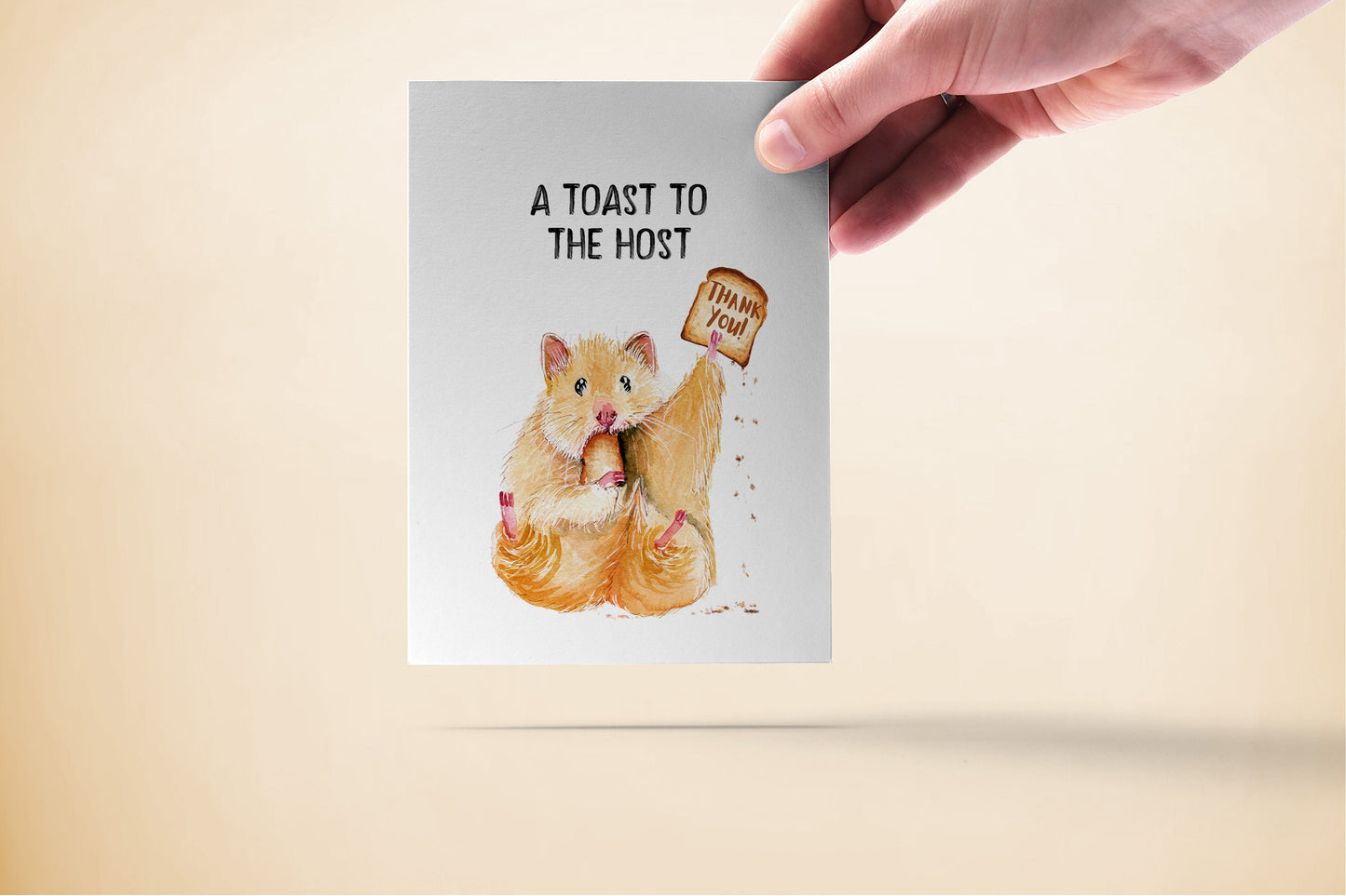 Hamster A Toast To The Host - Shower Hostess Thank You Card Funny