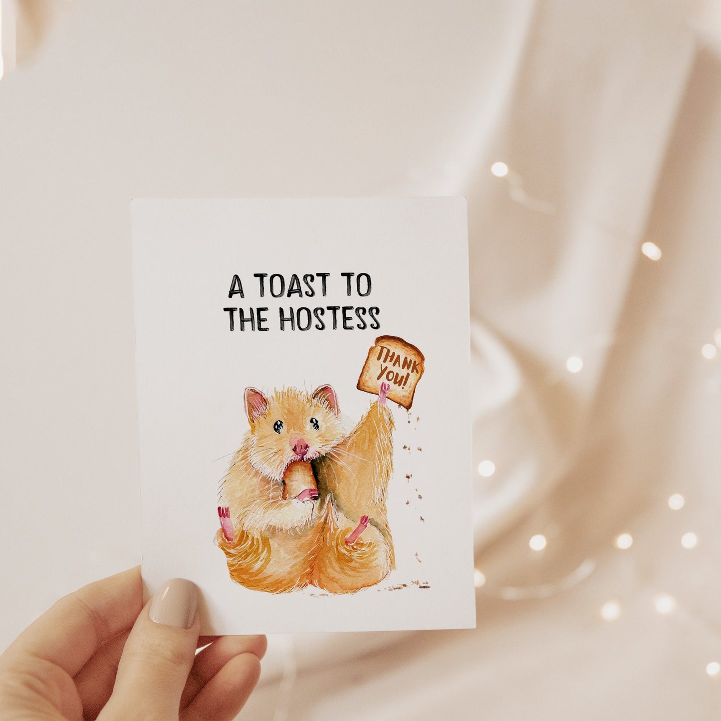 Hamster A Toast To The Host - Shower Hostess Thank You Card Funny