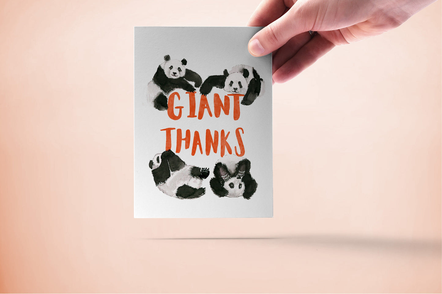 Giant Panda Bear Funny Thank You Cards For Friends - Baby Shower Thank You Gift