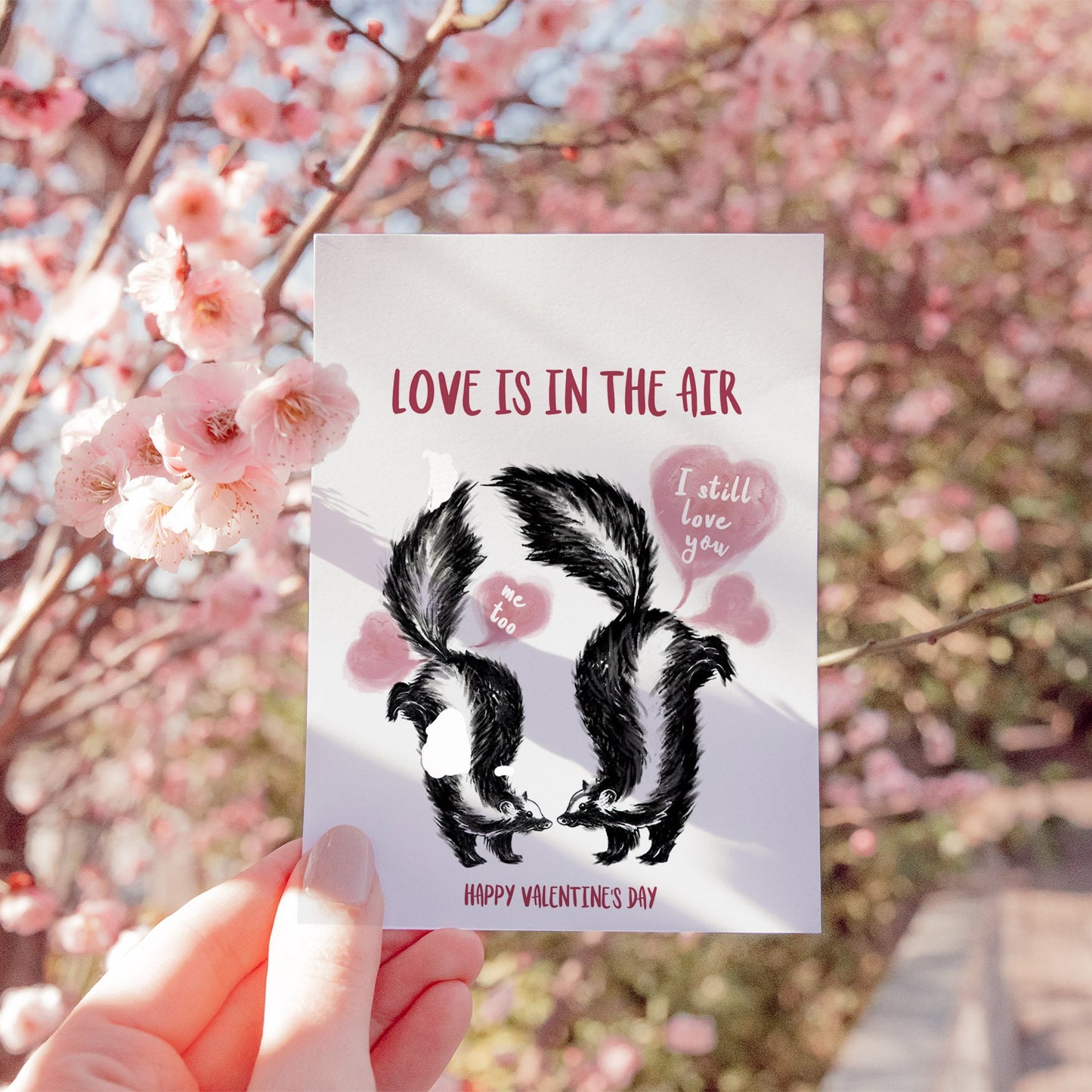 Fart Skunks Funny Valentines Card For Boyfriend - Love Is In The Air - Valentines Day Gift For Him