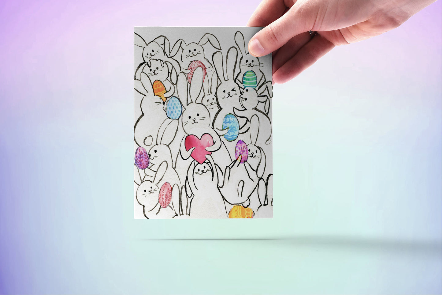 Funny Easter Cards For Kids - Watercolor Egg Easter Gifts For Granddaughter