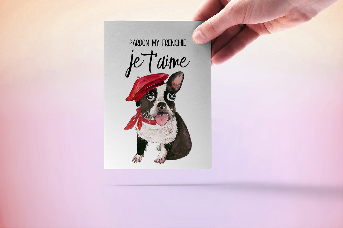 frenchie valentines card - Je t'aime French I Love You - Funny Anniversary Card For Wife - French Bulldog Mom Gift