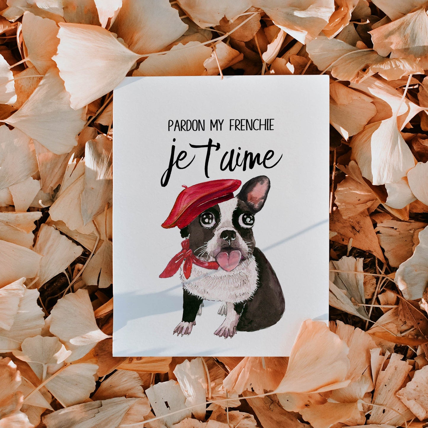 frenchie valentines card - Je t'aime French I Love You - Funny Anniversary Card For Wife - French Bulldog Mom Gift