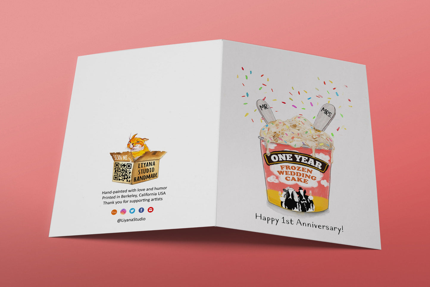 1st Wedding Anniversary Card For Him - Frozen Wedding Cake Tradition - Funny Anniversary Gifts For Husband