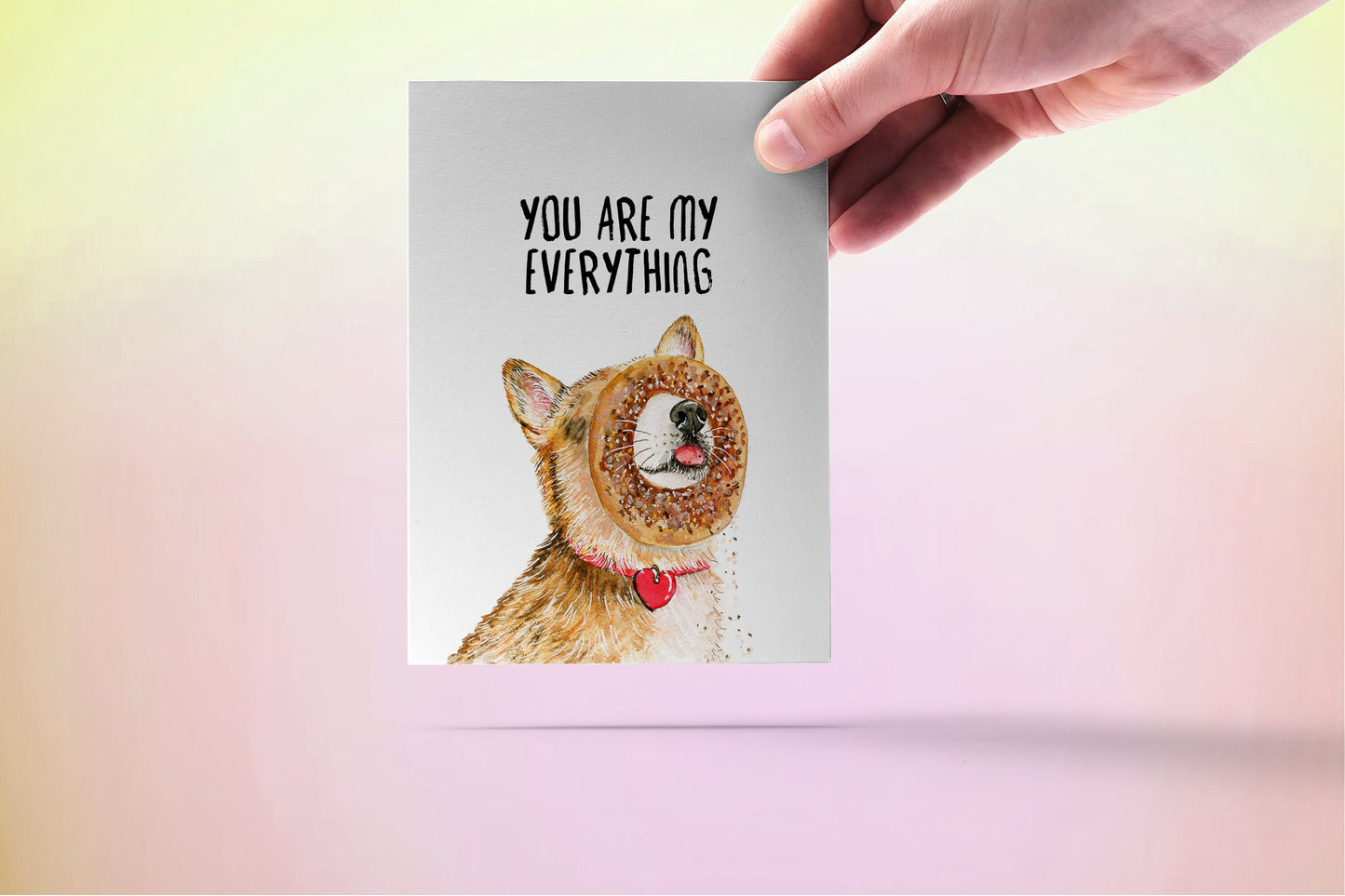 You Are My Everything Bagel - Funny Valentines Day Cards For Boyfriend - Corgi Funny Anniversary Card For Husband Wife - Dog Lover Gifts