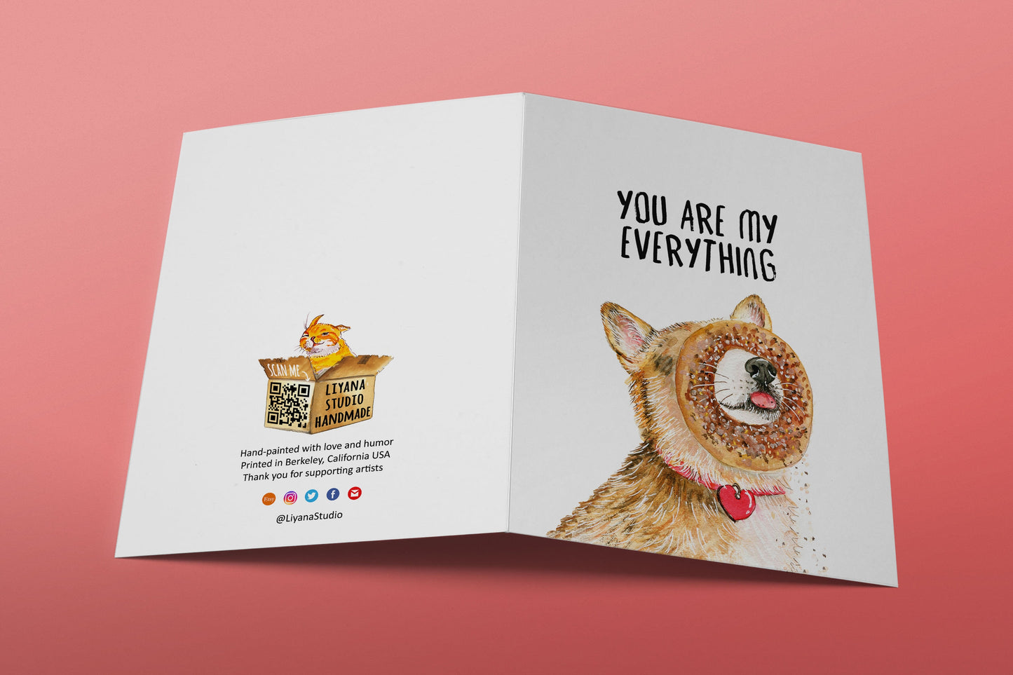 You Are My Everything Bagel - Funny Valentines Day Cards For Boyfriend - Corgi Funny Anniversary Card For Husband Wife - Dog Lover Gifts