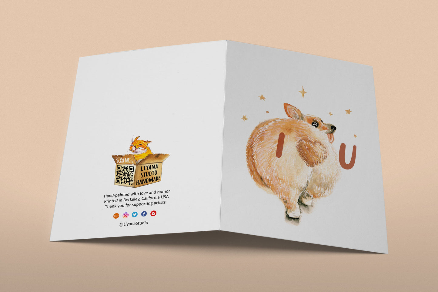 Corgi Valentines Day Card For Him - I Love You Card For Girlfriend - Cute Dog Lover Anniversary Card For Husband