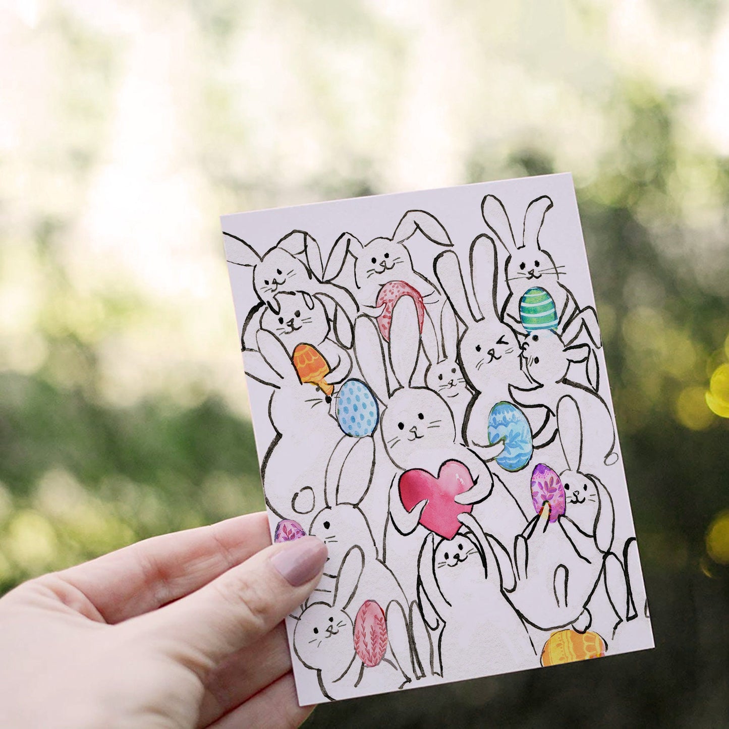 Funny Easter Cards For Kids - Watercolor Egg Easter Gifts For Granddaughter