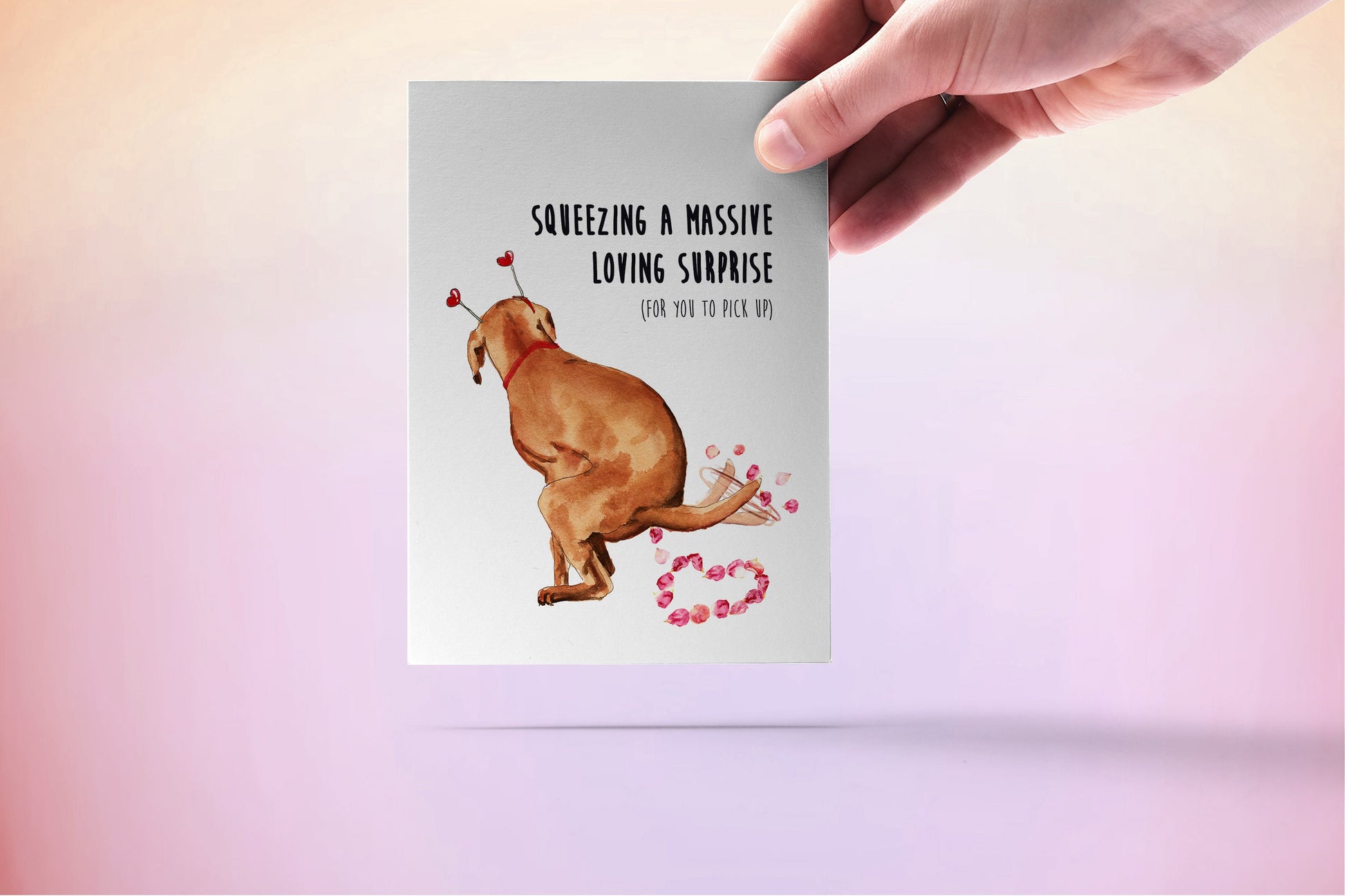 Naughty Lab Dog Valentines Day Card Funny - Squeeze Massive Surprise For Dog Lovers - Anniversary Gifts From The Dog