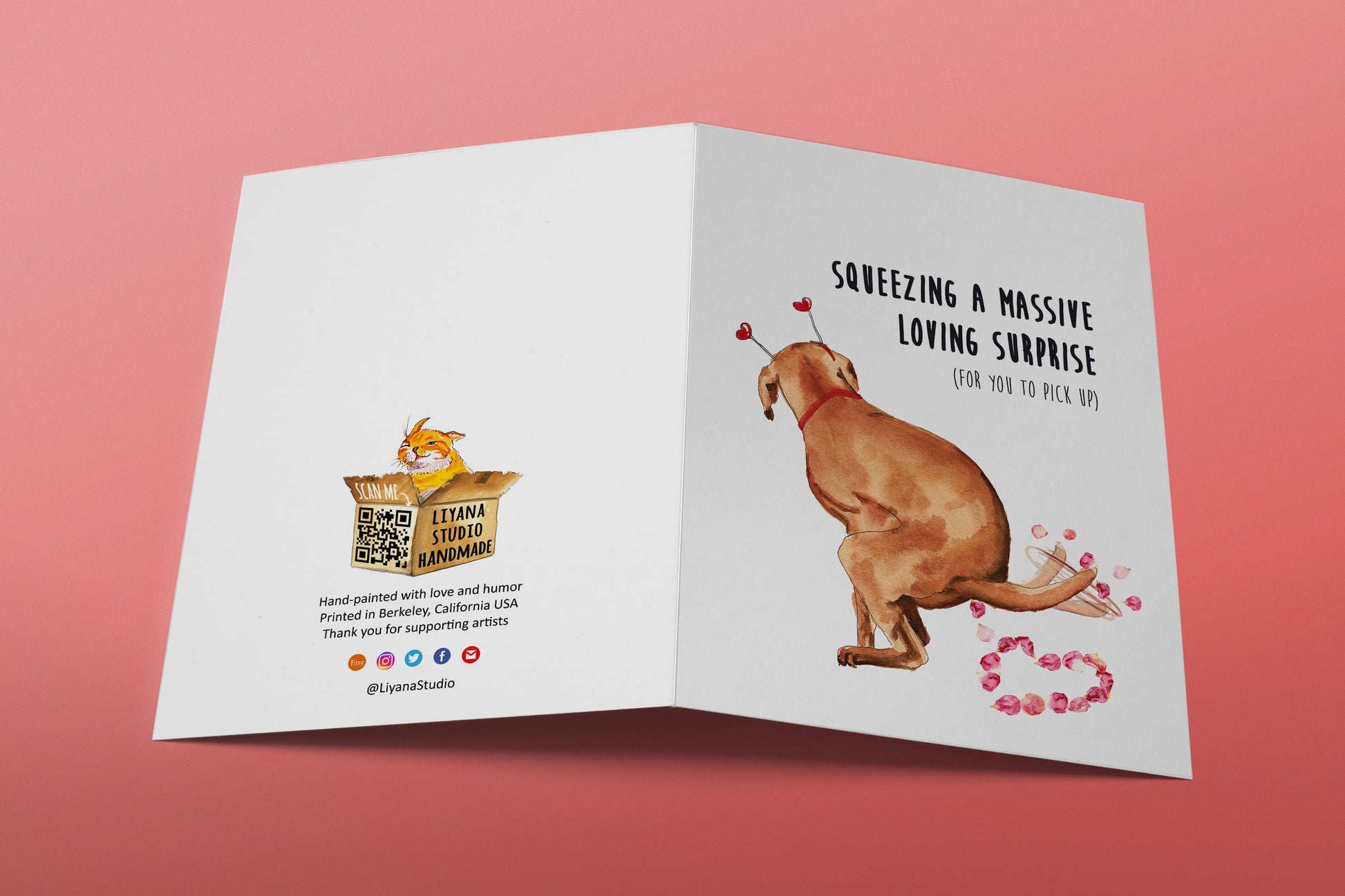 Naughty Lab Dog Valentines Day Card Funny - Squeeze Massive Surprise For Dog Lovers - Anniversary Gifts From The Dog