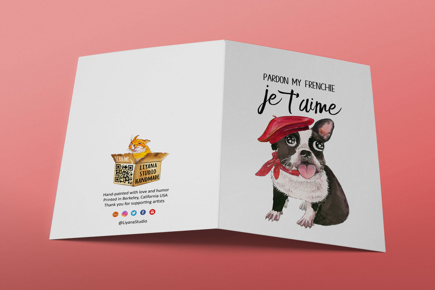 frenchie valentines card - Je t'aime French I Love You - Funny Anniversary Card For Wife - French Bulldog Mom Gift