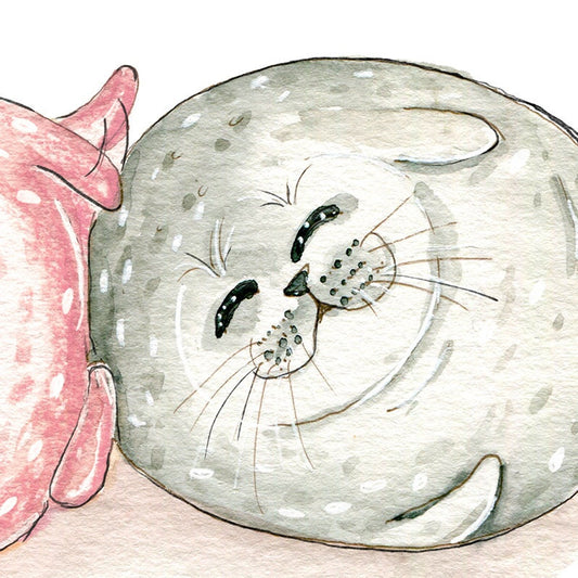 Chunky Seal Couple Anniversary Card For Husband - Funny Valentines Day Card For Girlfriend