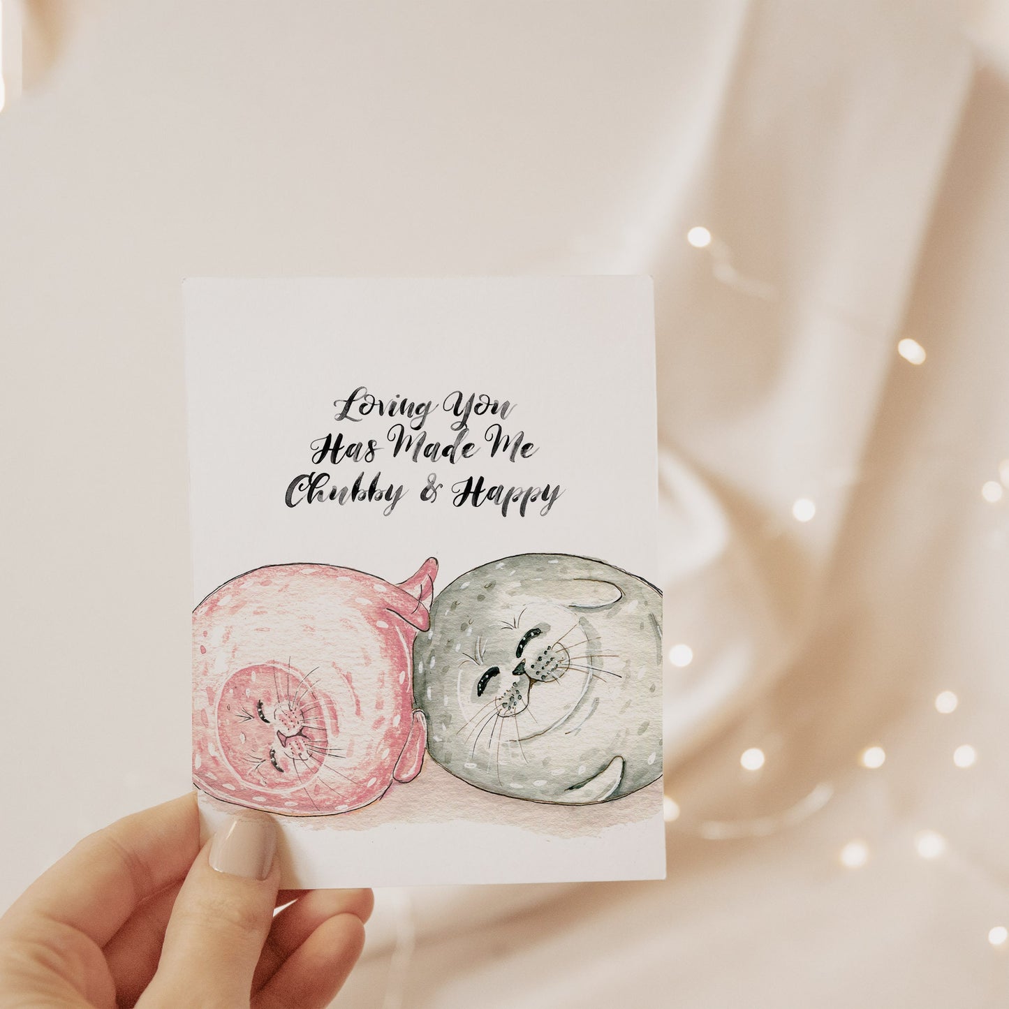 Chunky Seal Couple Anniversary Card For Husband - Funny Valentines Day Card For Girlfriend