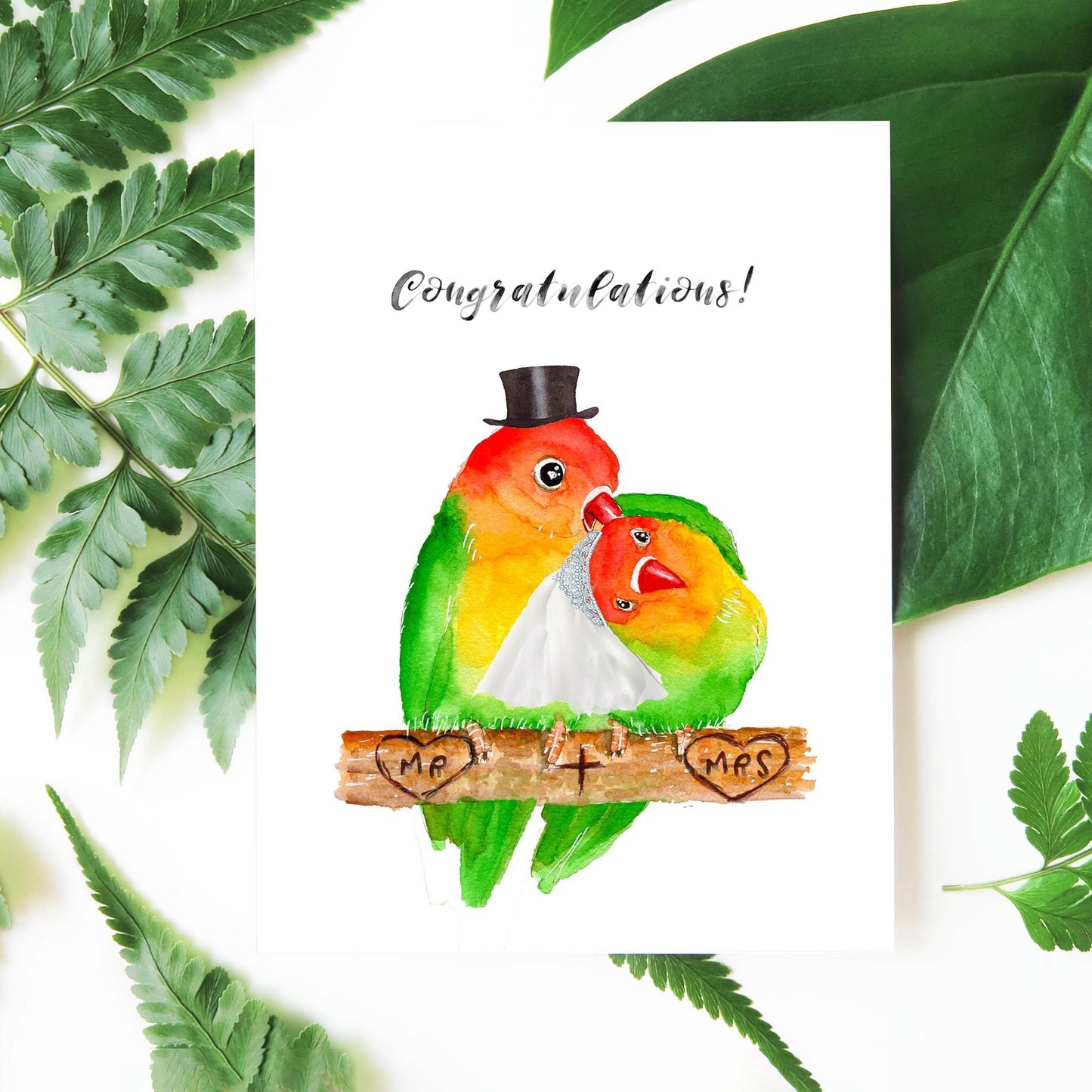 Lovebird Couple Valentine's Day Card For Wife - Cute Anniversary Card For Boyfriend - Custom Anniversary Card For Husband