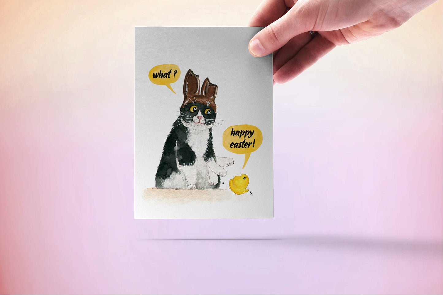 Naughty Cat Easter Cards For Kids - Funny Easter Card For Tuxedo Cats Lovers