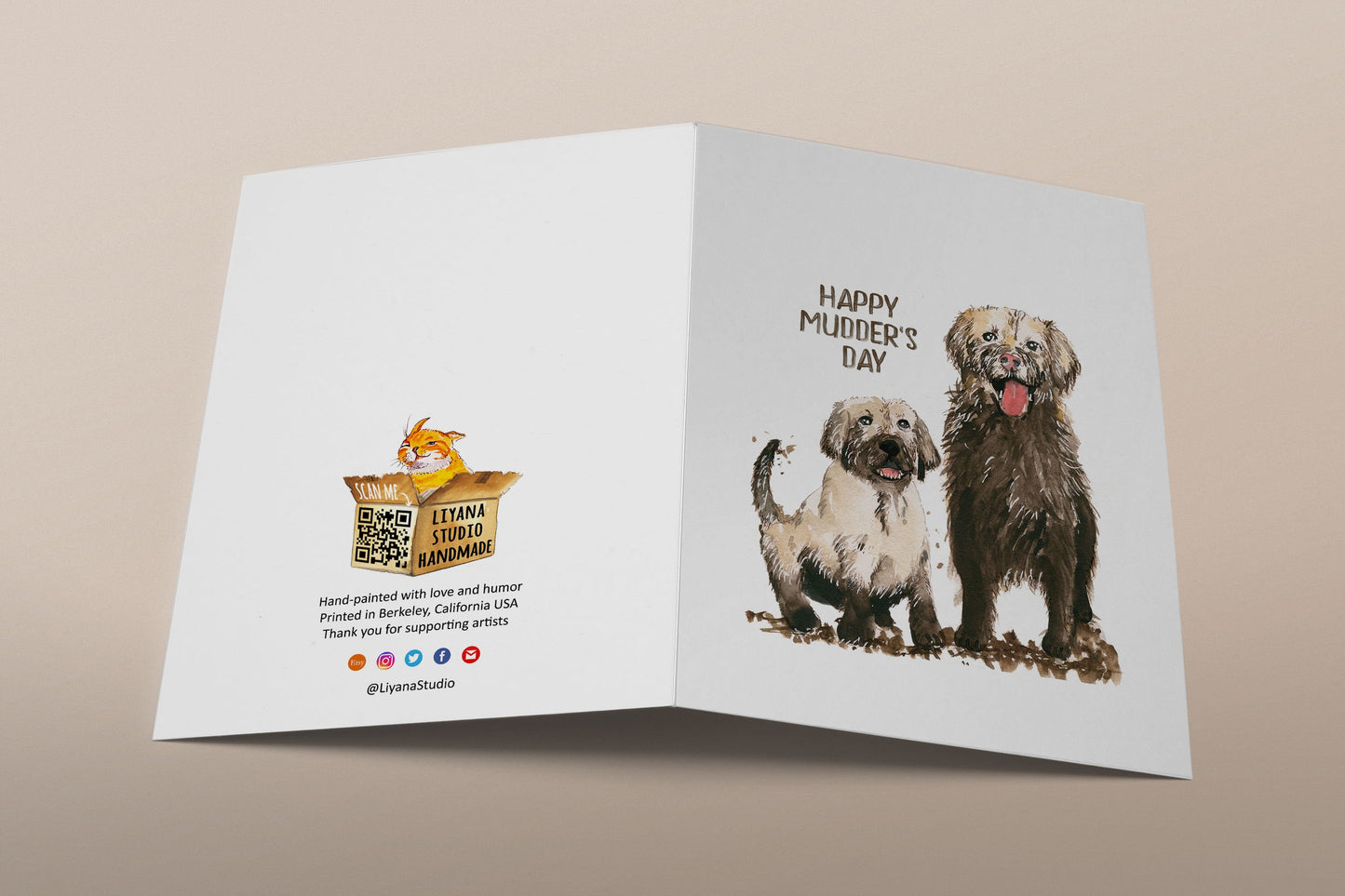 Mud Dog Mother's Day Card Funny - Happy Mother's Day Cards From The Dog - Golden Retriever Dog Mom Gifts