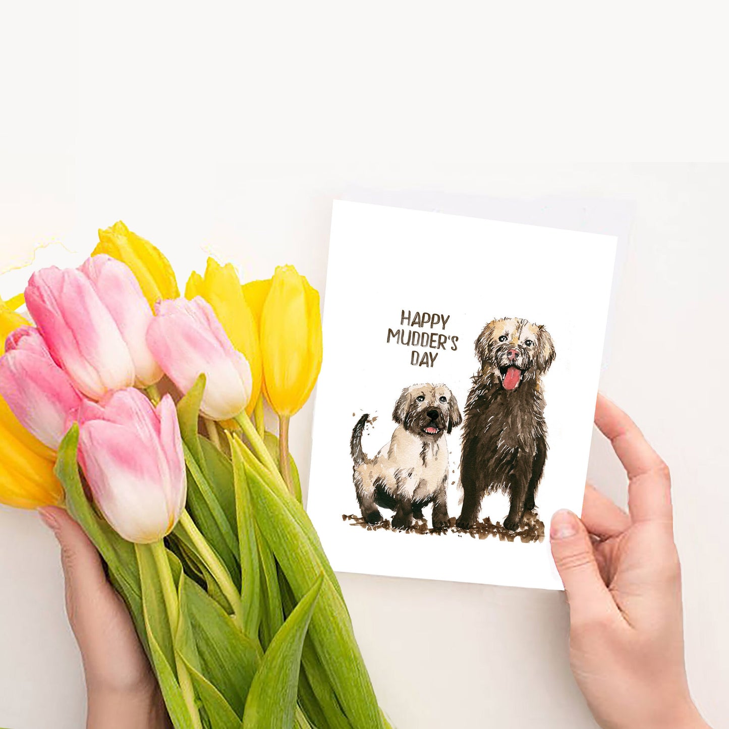 Mud Dog Mother's Day Card Funny - Happy Mother's Day Cards From The Dog - Golden Retriever Dog Mom Gifts