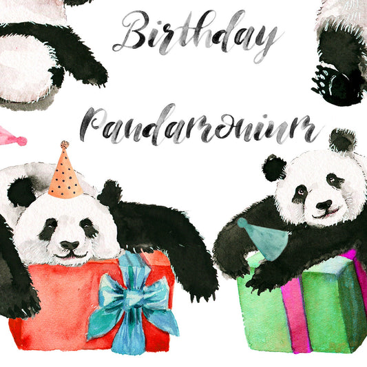 Panda Birthday Card Funny - Giant Panda Bear Party Pandamonium - Cute Birthday Cards For Her