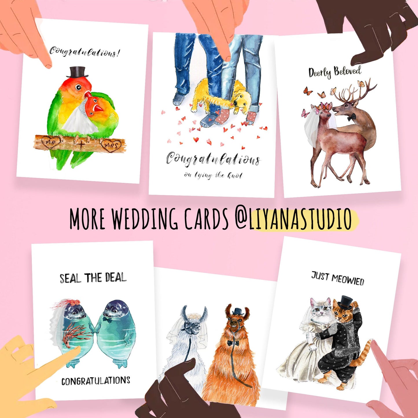 Llamas Funny Wedding Card For Friends - Two Weirdos Alpacas - Engagement Congratulations Cards For Bride And Groom - Funny Anniversary Card