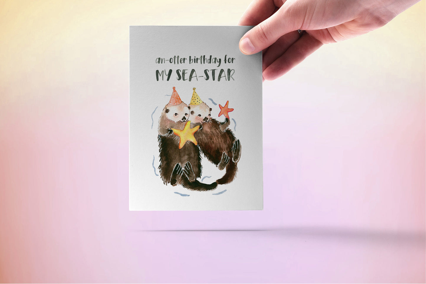 Sea Otter Sister Birthday Card Funny - An-Otter Happy Birthday Card To My Sea Star