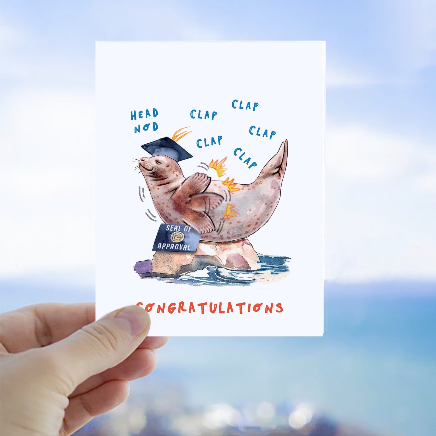 Seal Funny Graduation Card 2022 - Seal Of Approval Graduation Gift For Son - Sea Lion Grad Congratulations Cards