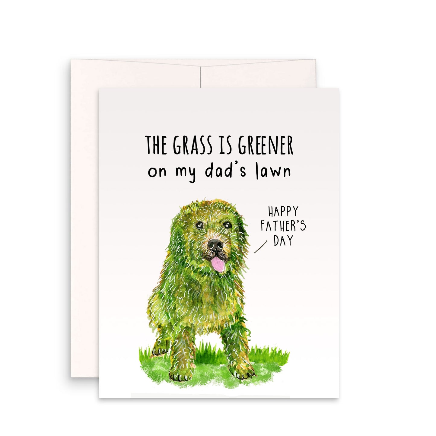 Greener Lawn Dog Dad Card - Happy Father's Day Card Funny - Unique Fathers Day Gift From Son