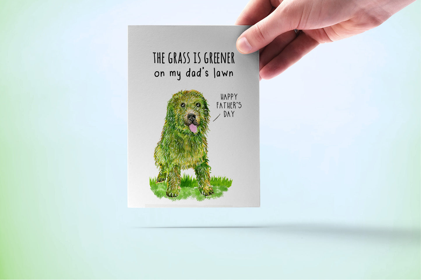 Greener Lawn Dog Dad Card - Happy Father's Day Card Funny - Unique Fathers Day Gift From Son