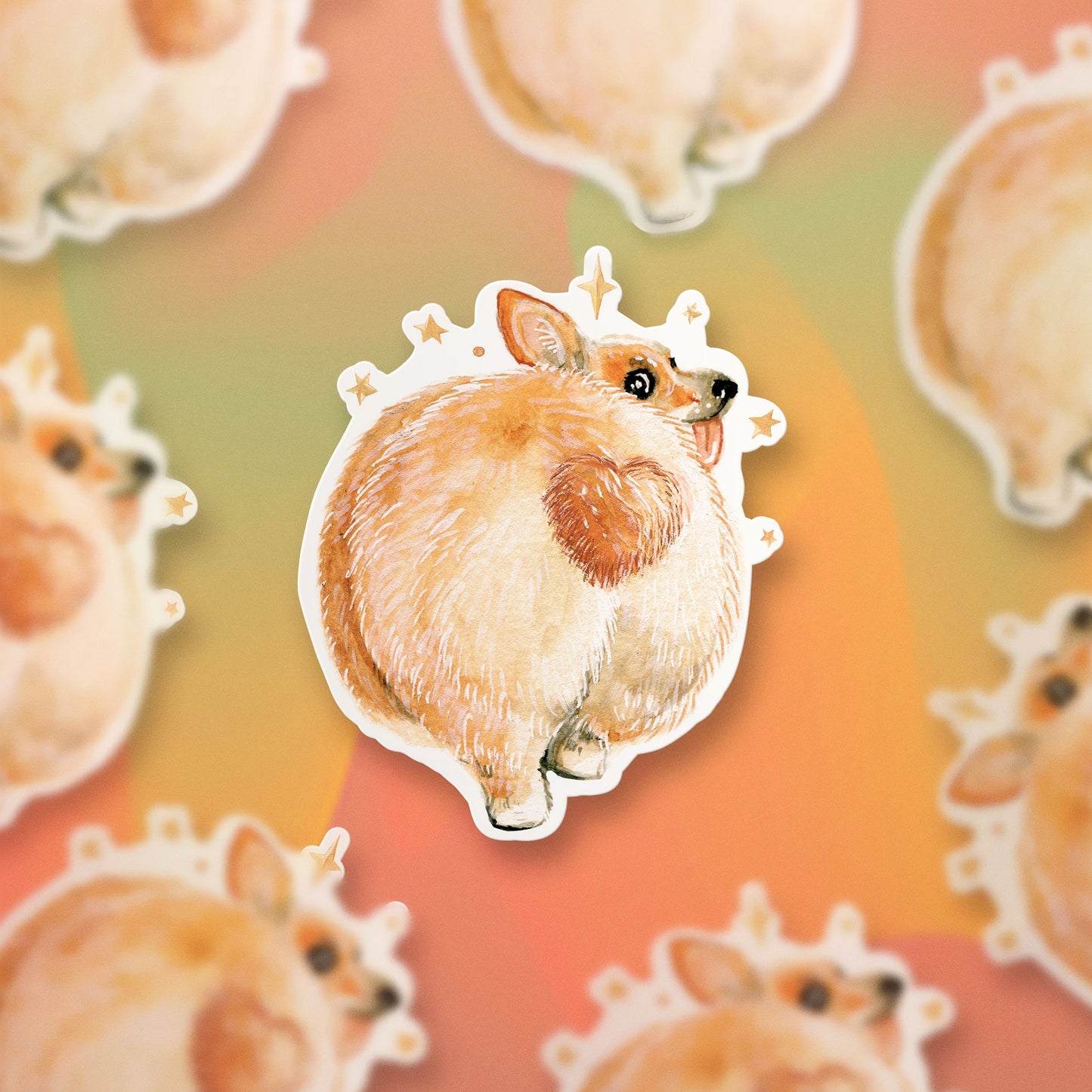 Love Corgi Butt Sticker - Funny Waterproof Stickers For Corgi Lover - Cute Corgi Dog Stickers - Liyana Studio