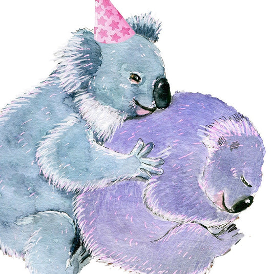 Cuddle Koala Birthday Card For Big Spoon - Cute Birthday Card For Boyfriend - Husband Birthday Gift From Wife