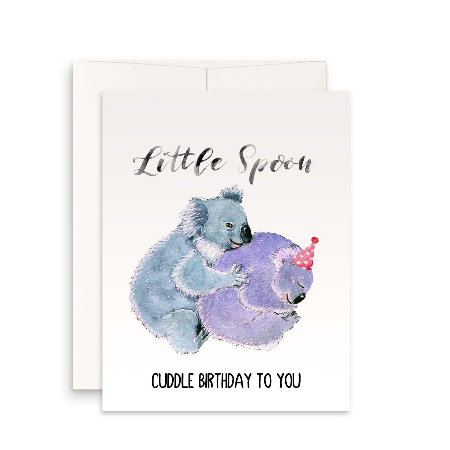 Cuddle Koala Birthday Card For Little Spoon - Cute Birthday Card For Boyfriend - Husband Birthday Gift From Wife