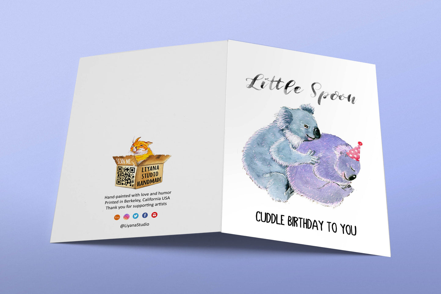 Cuddle Koala Birthday Card For Little Spoon - Cute Birthday Card For Boyfriend - Husband Birthday Gift From Wife