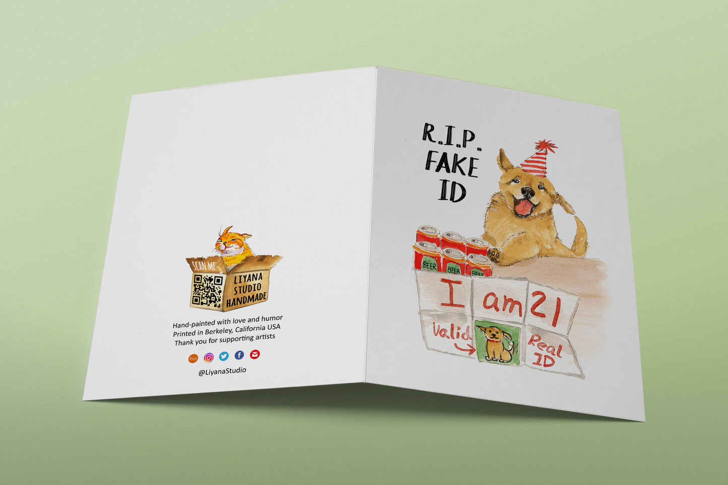 Funny 21st Birthday Card For Best Friend - RIP Fake ID Alcohol Beer Birthday Gifts For Brother - Twenty First Birthday Cards Funny