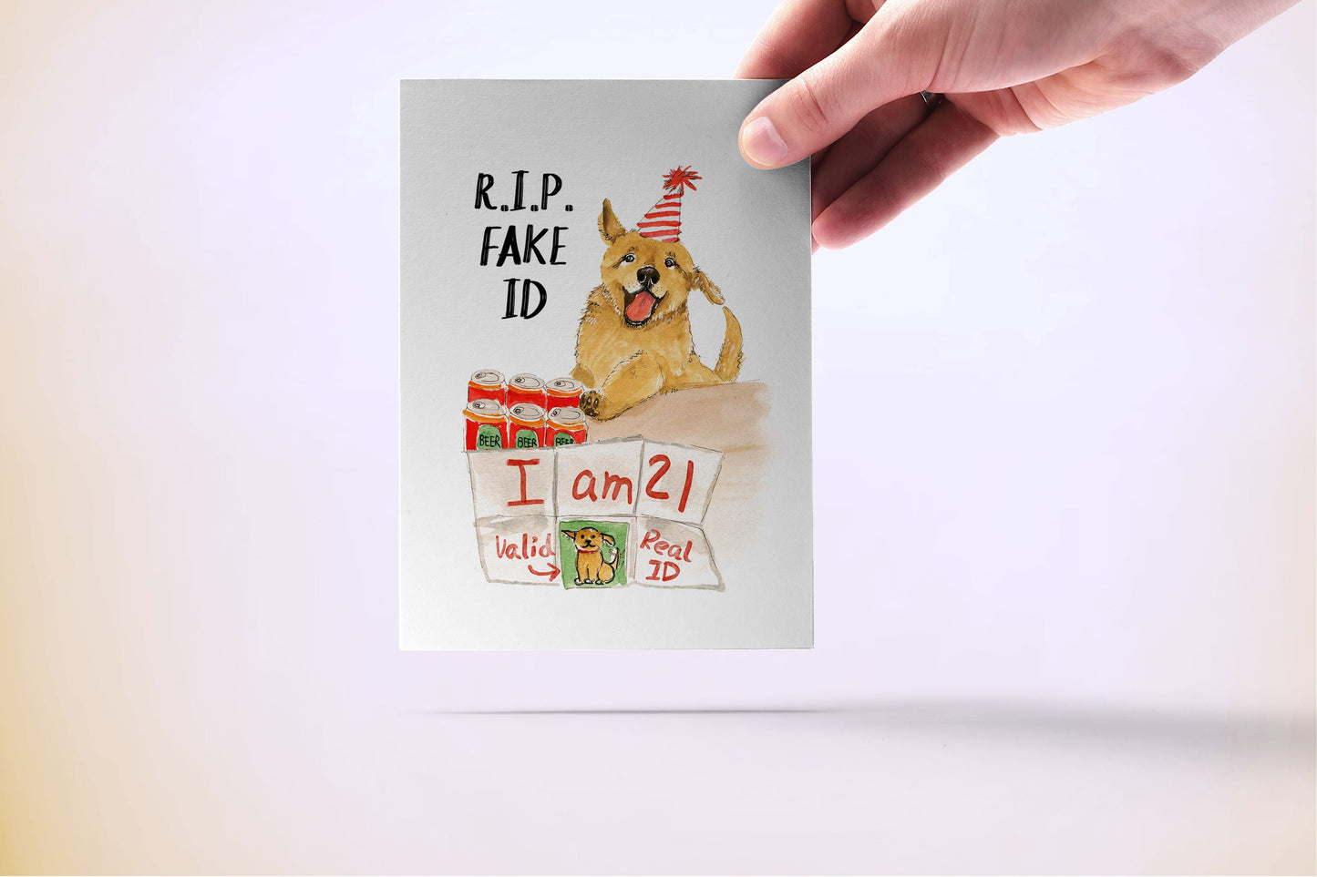Funny 21st Birthday Card For Best Friend - RIP Fake ID Alcohol Beer Birthday Gifts For Brother - Twenty First Birthday Cards Funny