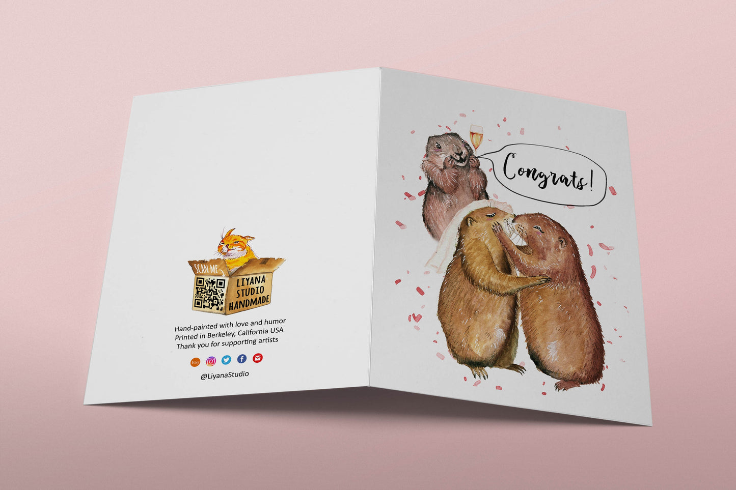 Cute Best Friend Wedding Card Funny - Wedding Day Kiss - Bridal Shower Gifts For Daughter - Liyana Studio