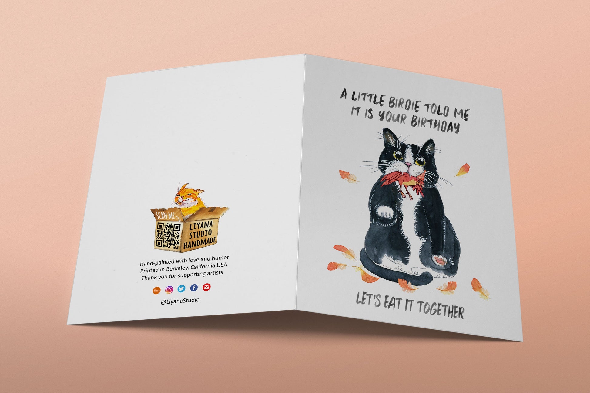 Naughty Black Cat Birthday Cards Funny - Couch Scratch Cats Gift