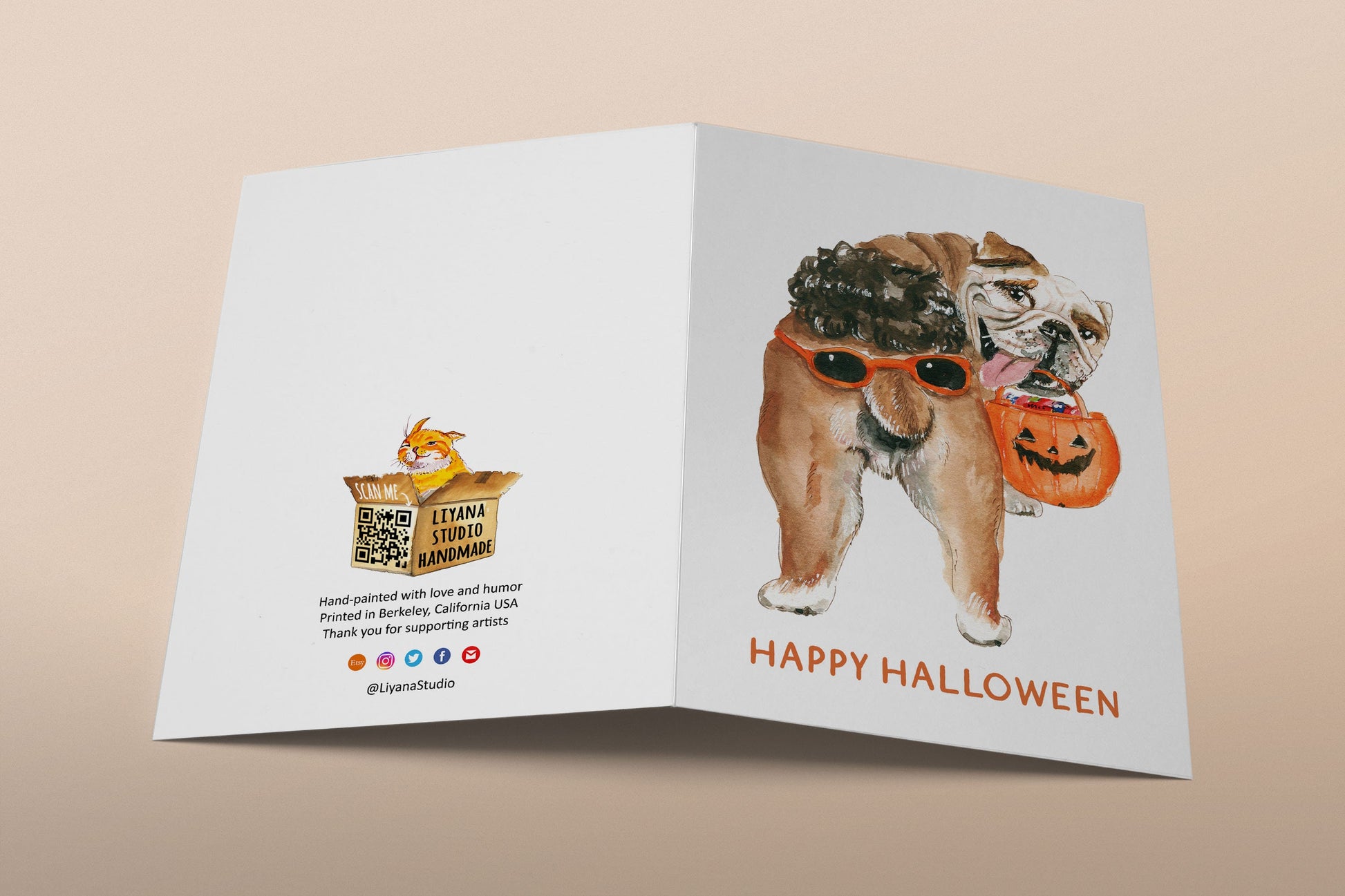 Bulldog Halloween Cards Funny - Halloween Costumes Bull Dog Lover Gift For Dog Mom