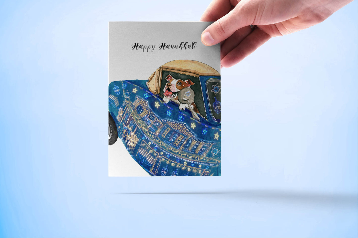 Dog Funny Hanukkah Cards Set - Winter Wonderland Holiday Chanukah Cards For Dog Lovers - Handmade Greeting Cards By Liyana Studio