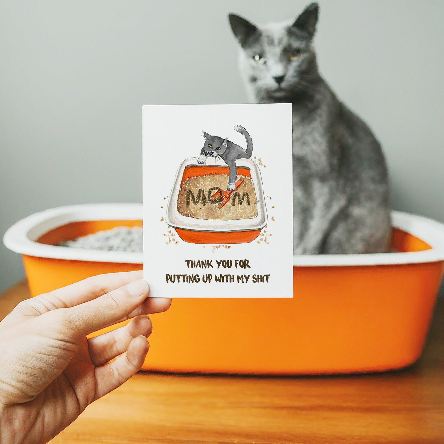 Cat Mom Mother's Day Card Funny - Put Up My Shit Happy Mother's Day Cards From The Cat - Funny Cat Mom Birthday Card