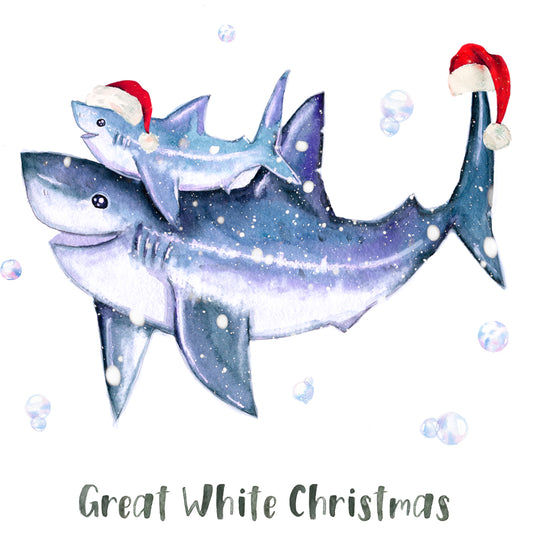 Great White Shark Funny Christmas Card